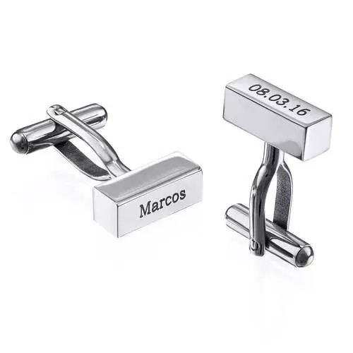 Customized Name Bar Cufflinks (Design Your Own