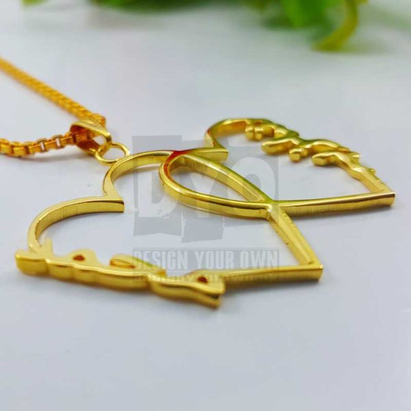 Personalized Name Necklace – Double-Heart-Design