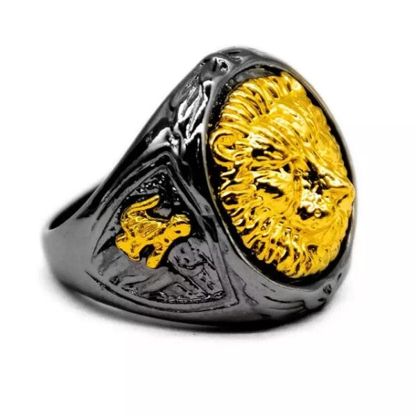 The King Lion Head Ring, Ring Men’s Judah Punk Style Hop Rin